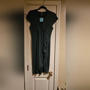 Chic Asymmetrical Dark Green Dress
